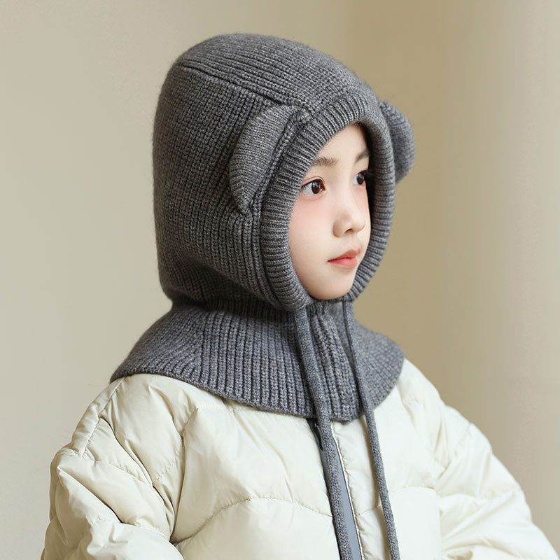 Παιδικό σκουφί balaclava με κουκούλα και ενσωματωμένο λαιμό — πολυεστέρας, χειμώνας, Sibeixin