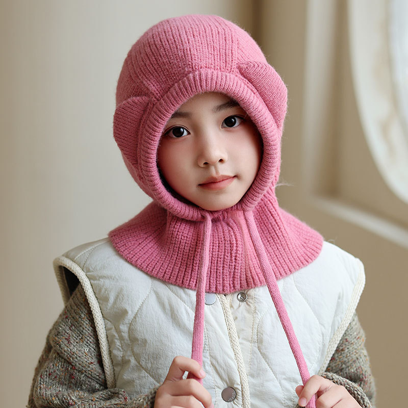 Παιδικό σκουφί balaclava με κουκούλα και ενσωματωμένο λαιμό — πολυεστέρας, χειμώνας, Sibeixin