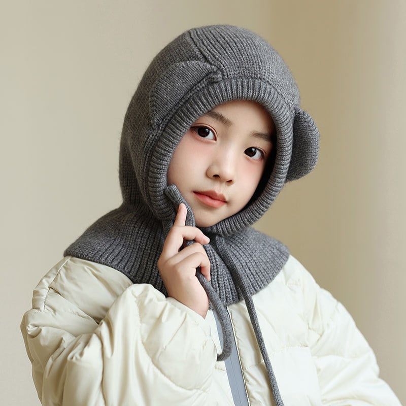 Παιδικό σκουφί balaclava με κουκούλα και ενσωματωμένο λαιμό — πολυεστέρας, χειμώνας, Sibeixin