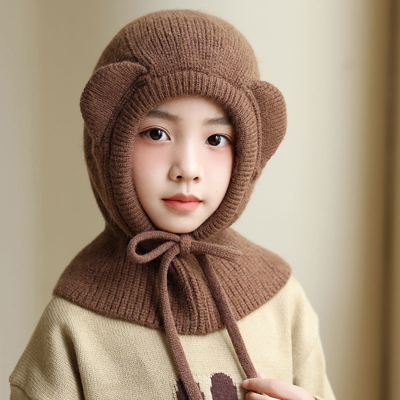 Παιδικό σκουφί balaclava με κουκούλα και ενσωματωμένο λαιμό — πολυεστέρας, χειμώνας, Sibeixin