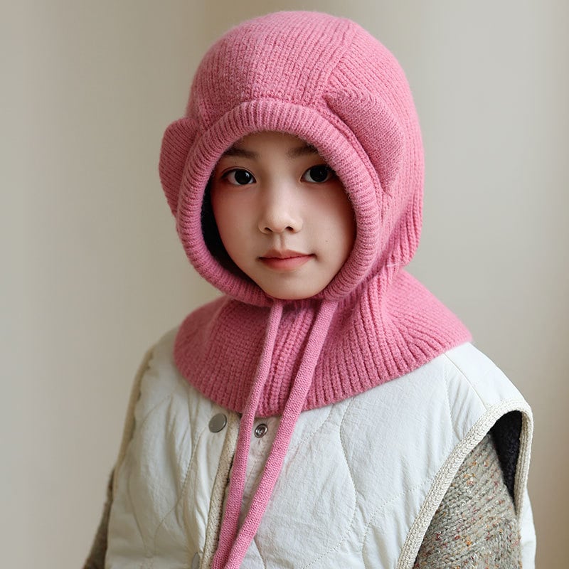 Παιδικό σκουφί balaclava με κουκούλα και ενσωματωμένο λαιμό — πολυεστέρας, χειμώνας, Sibeixin