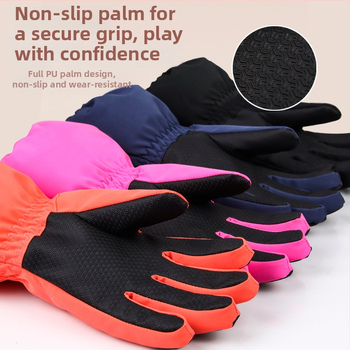 Παιδικά πλεκτά χειμερινά γάντια σκι, αντιανεμικά και ζεστά, γάντια με πέντε δάχτυλα, μινιμαλιστικό στυλ, για ηλικίες 3–14 ετών (Χειμώνας 2023)