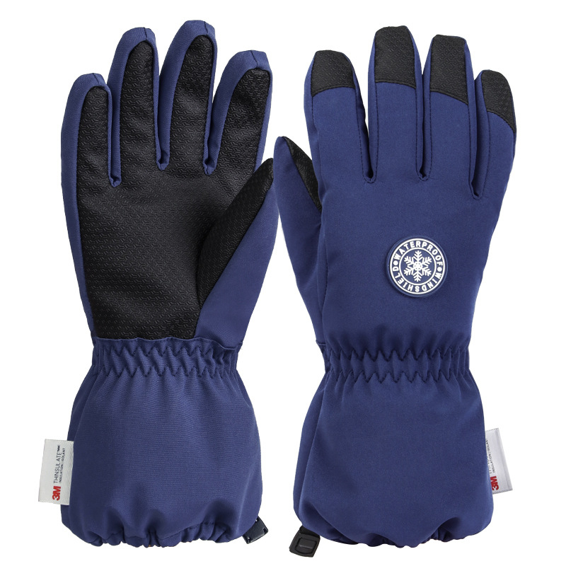 Παιδικά πλεκτά χειμερινά γάντια σκι, αντιανεμικά και ζεστά, γάντια με πέντε δάχτυλα, μινιμαλιστικό στυλ, για ηλικίες 3–14 ετών (Χειμώνας 2023)