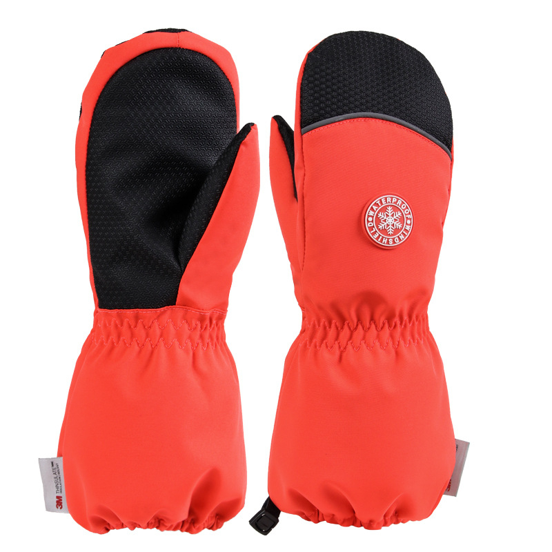 Παιδικά πλεκτά χειμερινά γάντια σκι, αντιανεμικά και ζεστά, γάντια με πέντε δάχτυλα, μινιμαλιστικό στυλ, για ηλικίες 3–14 ετών (Χειμώνας 2023)