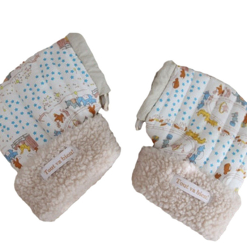 Παιδικά γάντια για ποδήλατο και σκούτερ, βαμβακερά, ζεστά, σε στυλ Κορέας με εκτύπωση τσίρκο, για ηλικίες 3-15