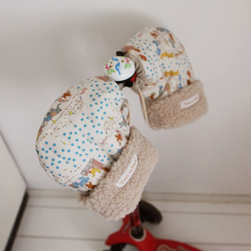 Παιδικά γάντια για ποδήλατο και σκούτερ, βαμβακερά, ζεστά, σε στυλ Κορέας με εκτύπωση τσίρκο, για ηλικίες 3-15