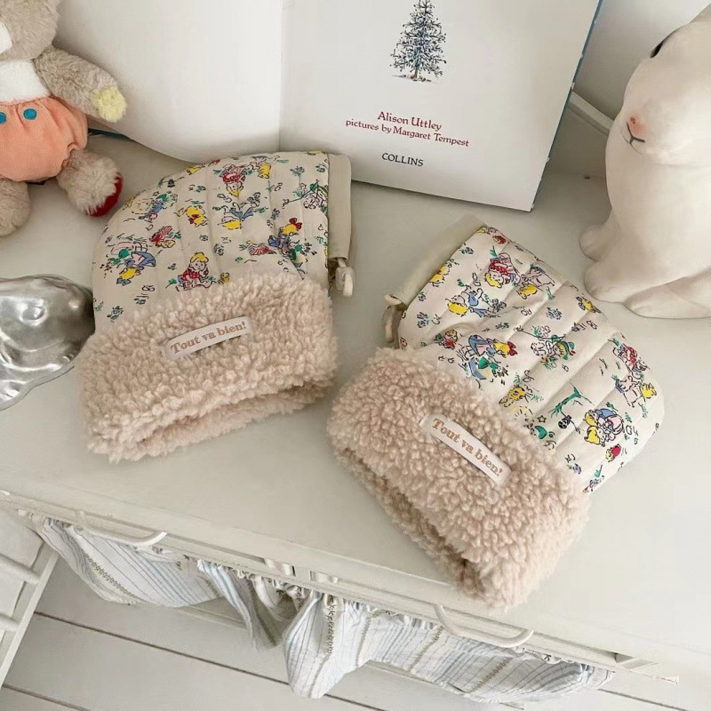 Παιδικά γάντια για ποδήλατο και σκούτερ, βαμβακερά, ζεστά, σε στυλ Κορέας με εκτύπωση τσίρκο, για ηλικίες 3-15