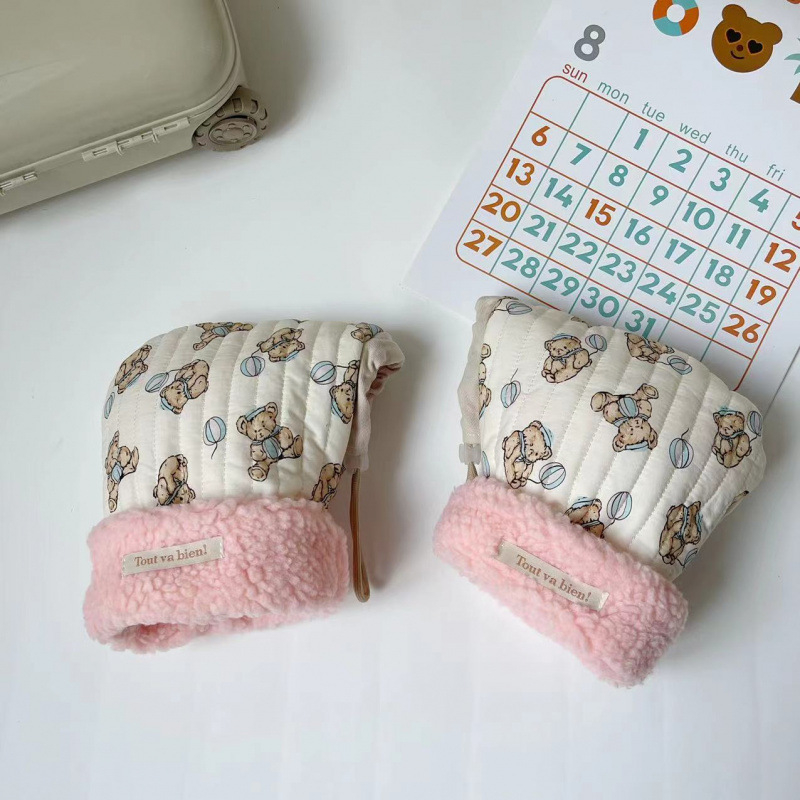 Παιδικά γάντια για ποδήλατο και σκούτερ, βαμβακερά, ζεστά, σε στυλ Κορέας με εκτύπωση τσίρκο, για ηλικίες 3-15