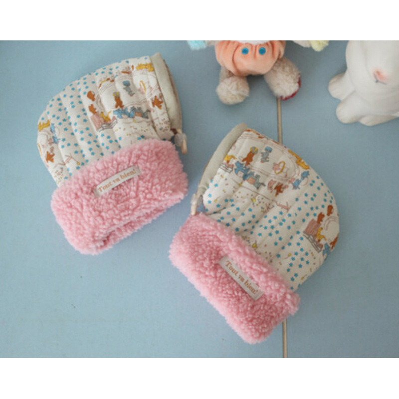 Παιδικά γάντια για ποδήλατο και σκούτερ, βαμβακερά, ζεστά, σε στυλ Κορέας με εκτύπωση τσίρκο, για ηλικίες 3-15