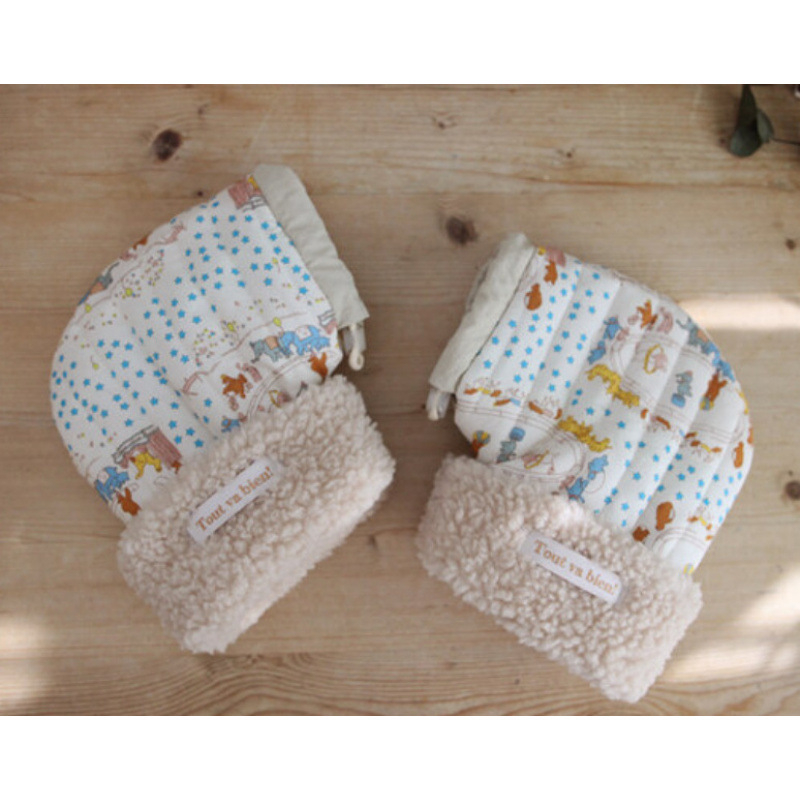 Παιδικά γάντια για ποδήλατο και σκούτερ, βαμβακερά, ζεστά, σε στυλ Κορέας με εκτύπωση τσίρκο, για ηλικίες 3-15