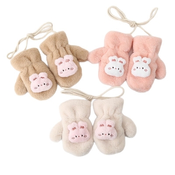 Παιδικά γάντια-μιτίνες για το χειμώνα, επενδυμένα με κασμίρ, θερμά, με μοτίβο αρκούδας, για ηλικίες 1–6 ετών