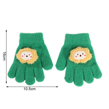 Παιδικά Πλεκτά Γάντια Με Καρτούν Σχέδιο - Με Πέντε Δάχτυλα, Ζεστά, Unisex, Ηλικίες 4–10