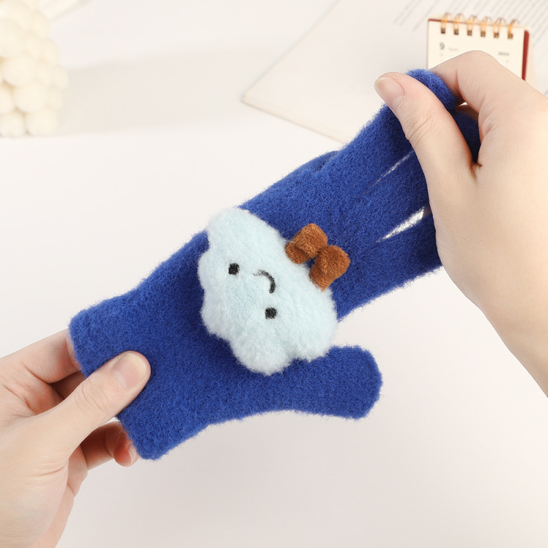 Παιδικά Πλεκτά Γάντια Με Καρτούν Σχέδιο - Με Πέντε Δάχτυλα, Ζεστά, Unisex, Ηλικίες 4–10