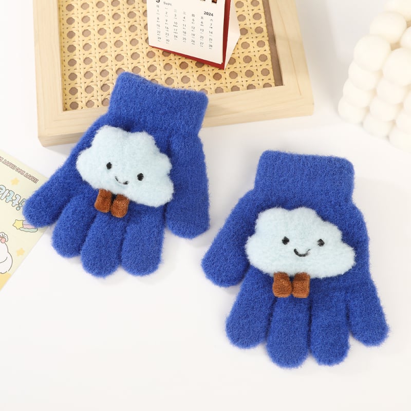 Παιδικά Πλεκτά Γάντια Με Καρτούν Σχέδιο - Με Πέντε Δάχτυλα, Ζεστά, Unisex, Ηλικίες 4–10