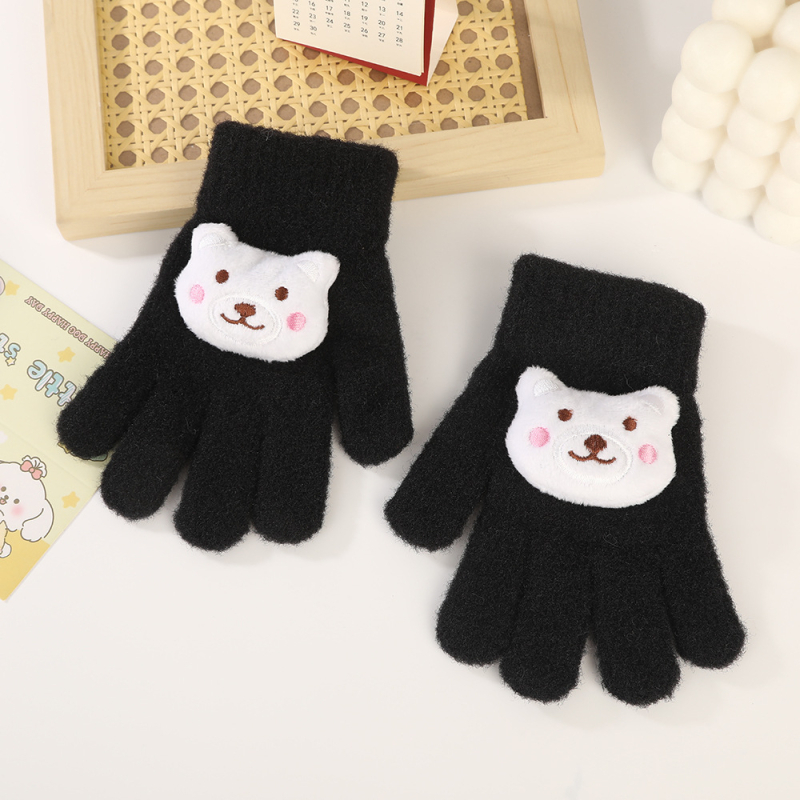 Παιδικά Πλεκτά Γάντια Με Καρτούν Σχέδιο - Με Πέντε Δάχτυλα, Ζεστά, Unisex, Ηλικίες 4–10