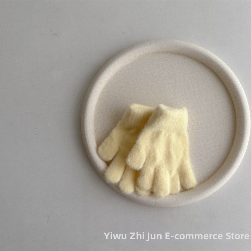 Γάντια με δάχτυλα, μονόχρωτα, πλεκτά, ζεστά για ηλικίες 1-3