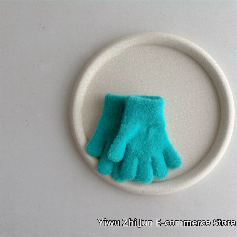 Γάντια με δάχτυλα, μονόχρωτα, πλεκτά, ζεστά για ηλικίες 1-3