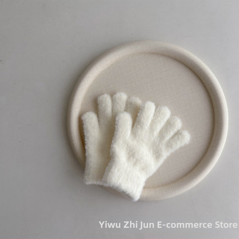 Γάντια με δάχτυλα, μονόχρωτα, πλεκτά, ζεστά για ηλικίες 1-3