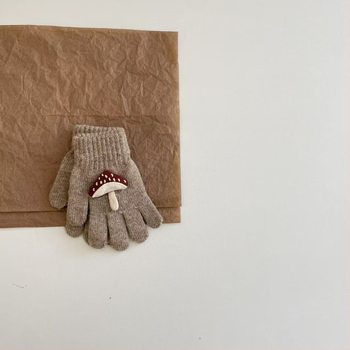 Παιδικά γάντια πέντε δαχτύλων, πλεκτά, με κέντημα καρτούν, Unisex, για ηλικίες 2–6, Χειμερινά 2025