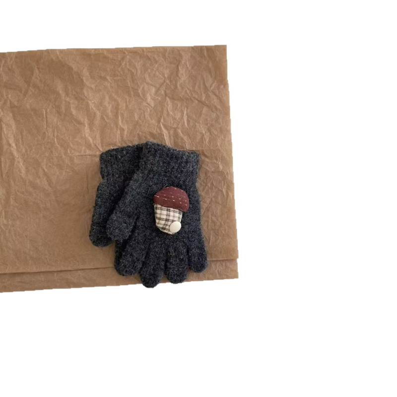 Παιδικά γάντια πέντε δαχτύλων, πλεκτά, με κέντημα καρτούν, Unisex, για ηλικίες 2–6, Χειμερινά 2025