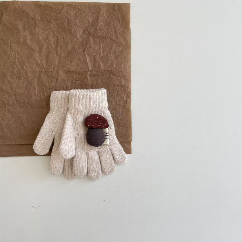 Παιδικά γάντια πέντε δαχτύλων, πλεκτά, με κέντημα καρτούν, Unisex, για ηλικίες 2–6, Χειμερινά 2025