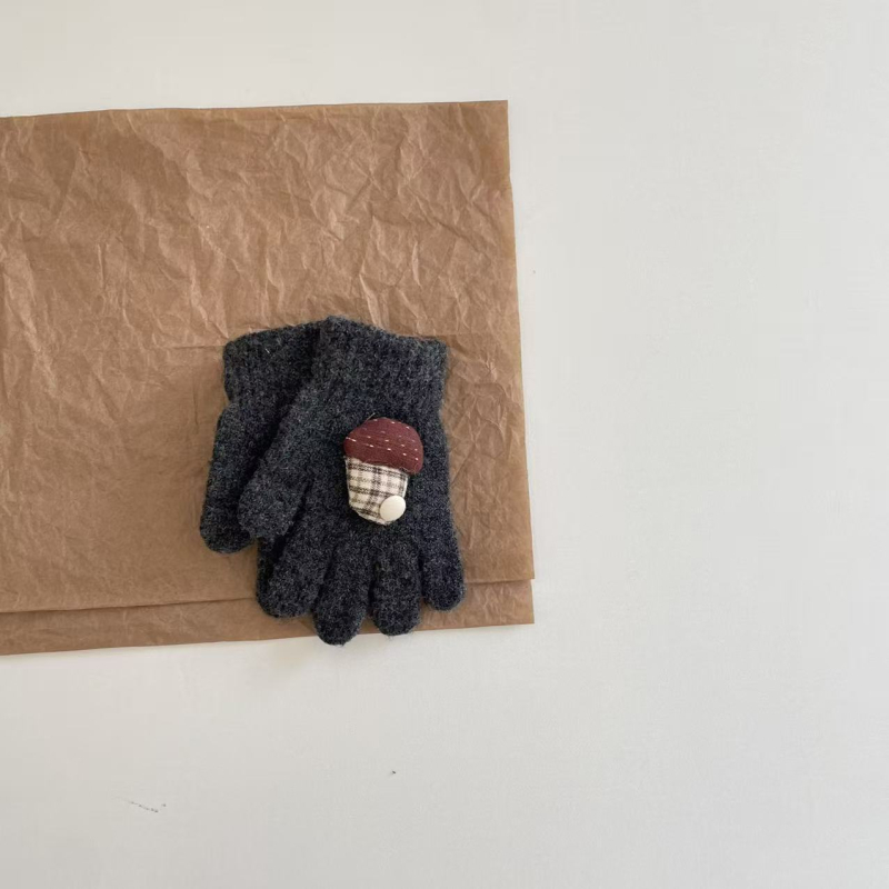 Παιδικά γάντια πέντε δαχτύλων, πλεκτά, με κέντημα καρτούν, Unisex, για ηλικίες 2–6, Χειμερινά 2025