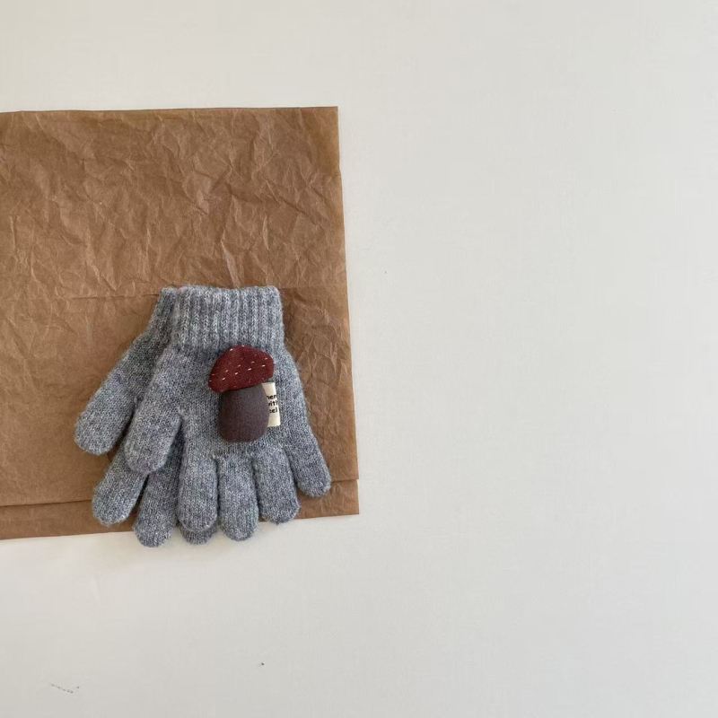 Παιδικά γάντια πέντε δαχτύλων, πλεκτά, με κέντημα καρτούν, Unisex, για ηλικίες 2–6, Χειμερινά 2025