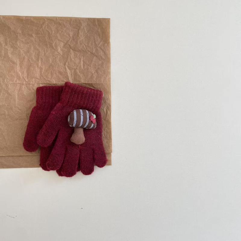 Παιδικά γάντια πέντε δαχτύλων, πλεκτά, με κέντημα καρτούν, Unisex, για ηλικίες 2–6, Χειμερινά 2025