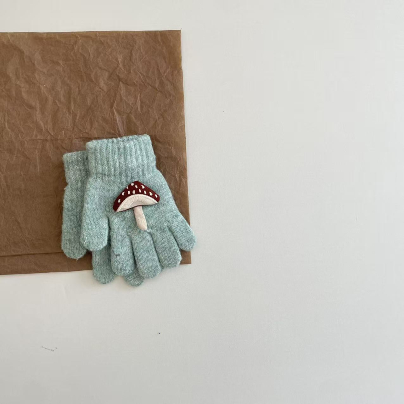 Παιδικά γάντια πέντε δαχτύλων, πλεκτά, με κέντημα καρτούν, Unisex, για ηλικίες 2–6, Χειμερινά 2025