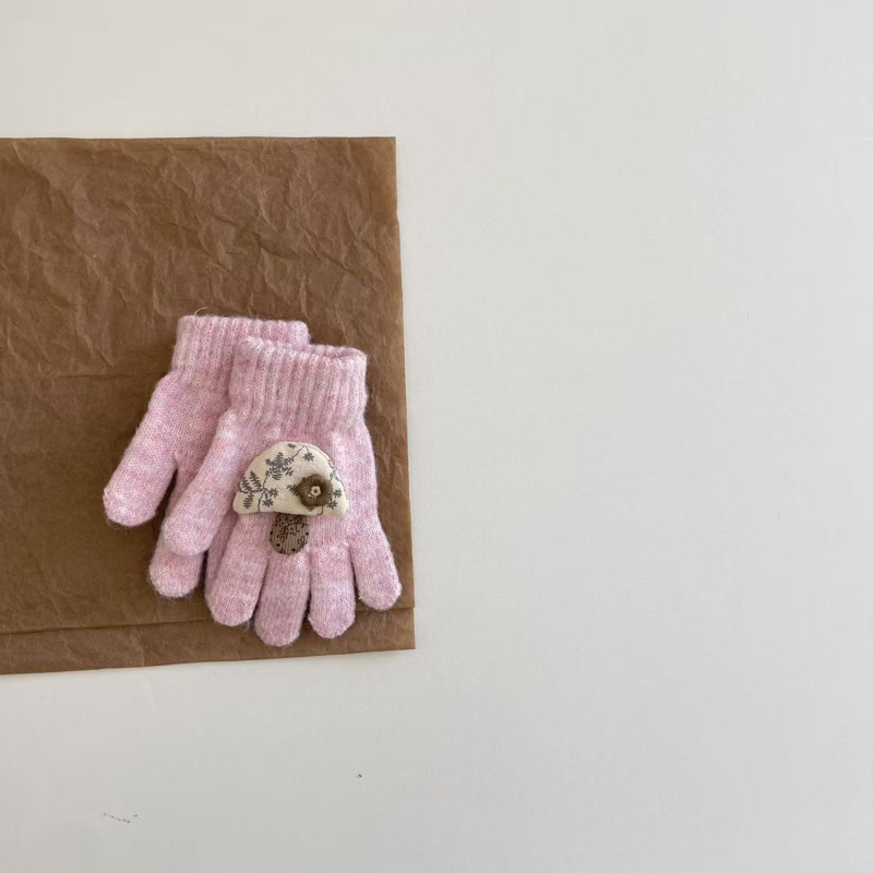 Παιδικά γάντια πέντε δαχτύλων, πλεκτά, με κέντημα καρτούν, Unisex, για ηλικίες 2–6, Χειμερινά 2025