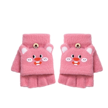 Μαθητικά γάντια φθινοπωρινά-χειμερινά, ακρυλικά, γάντια με μισά δάχτυλα, καρτούν μοτίβο, πλεκτά, ηλικίες 5–16