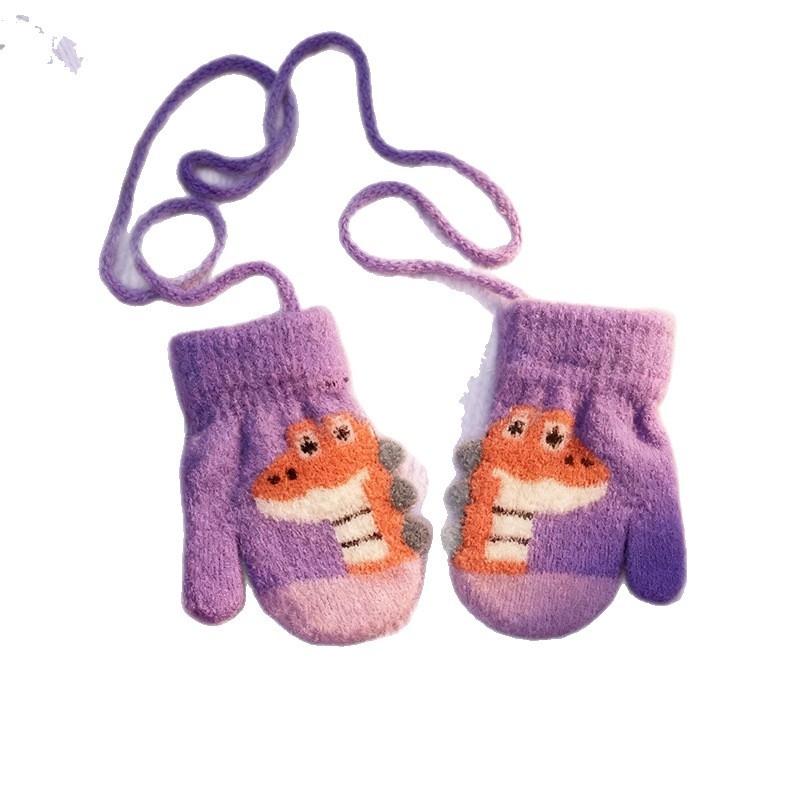 Μωρουδιακές γάντες-μιτίνες για 0–3 ετών, χειμερινή ζεστασιά, unisex, σχέδιο καρτούν με εκτύπωση