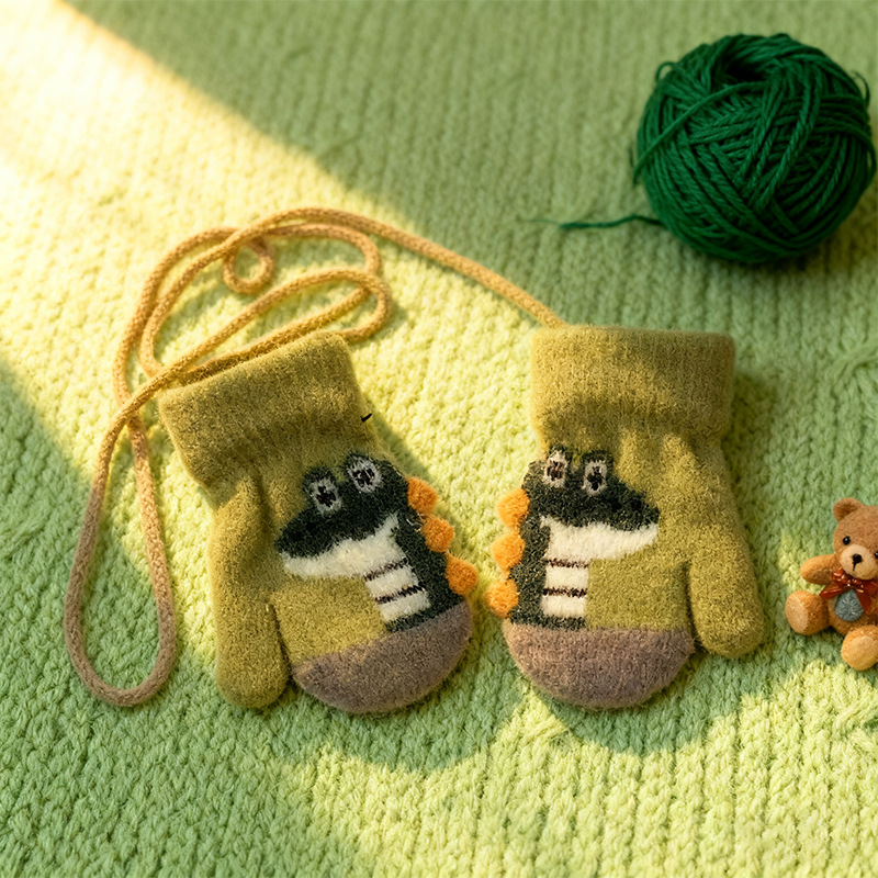 Μωρουδιακές γάντες-μιτίνες για 0–3 ετών, χειμερινή ζεστασιά, unisex, σχέδιο καρτούν με εκτύπωση