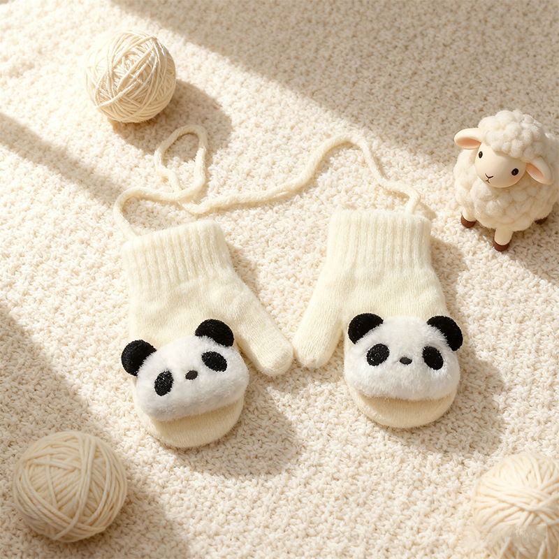 Μωρουδιακές γάντες-μιτίνες για 0–3 ετών, χειμερινή ζεστασιά, unisex, σχέδιο καρτούν με εκτύπωση
