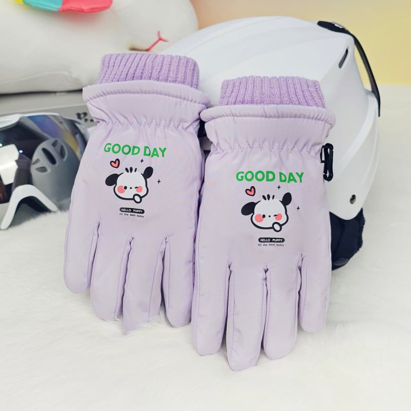 Παιδικά γάντια σκι | Πολυεστέρας, ζεστά, μοτίβο καρτούν, ηλικίες 3–8 ετών