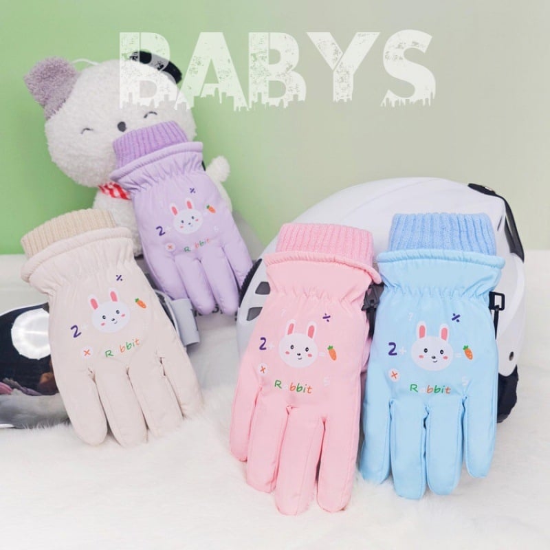 Παιδικά γάντια σκι | Πολυεστέρας, ζεστά, μοτίβο καρτούν, ηλικίες 3–8 ετών