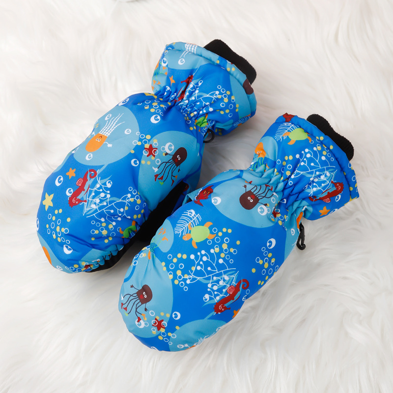 Παιδικές γάντες σκι – unisex, νάιλον, ζεστές, καρτούν μοτίβο, ηλικίες 3–10