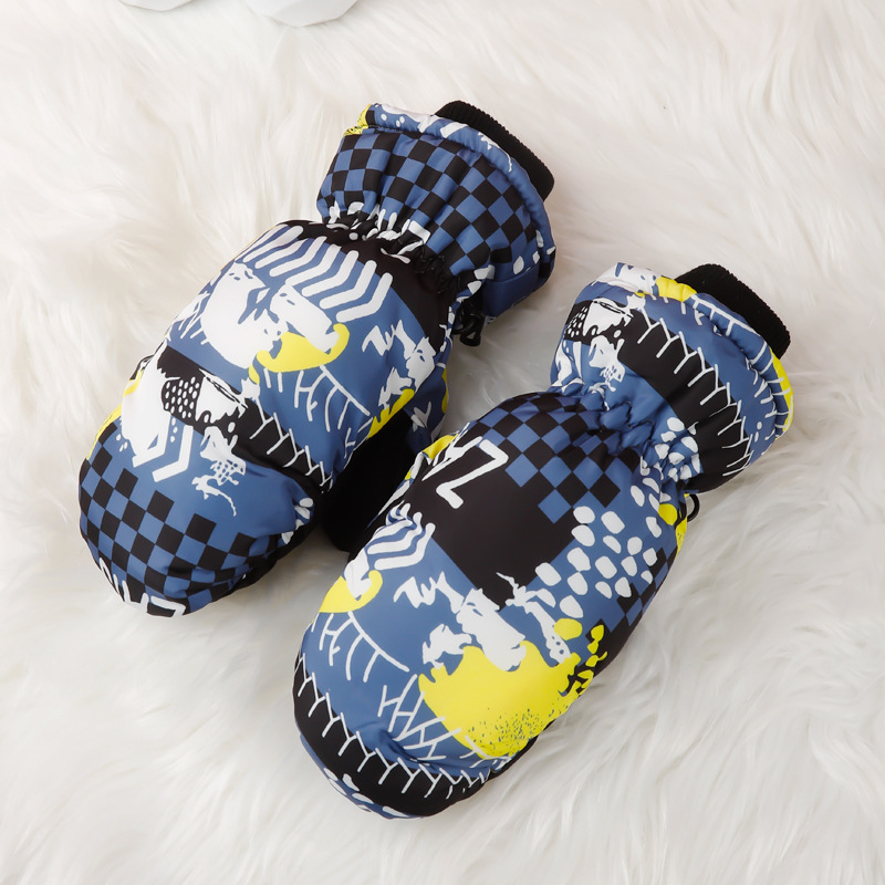 Παιδικές γάντες σκι – unisex, νάιλον, ζεστές, καρτούν μοτίβο, ηλικίες 3–10