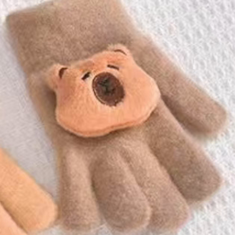 Mănuși tricotate pentru copii cu model desen animat, unisex, jacquard, mențin căldura, vârsta 4–10 ani, iarnă/toamnă 2024