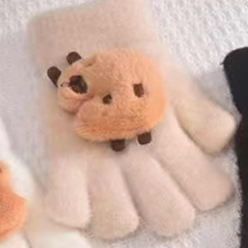 Mănuși tricotate pentru copii cu model desen animat, unisex, jacquard, mențin căldura, vârsta 4–10 ani, iarnă/toamnă 2024