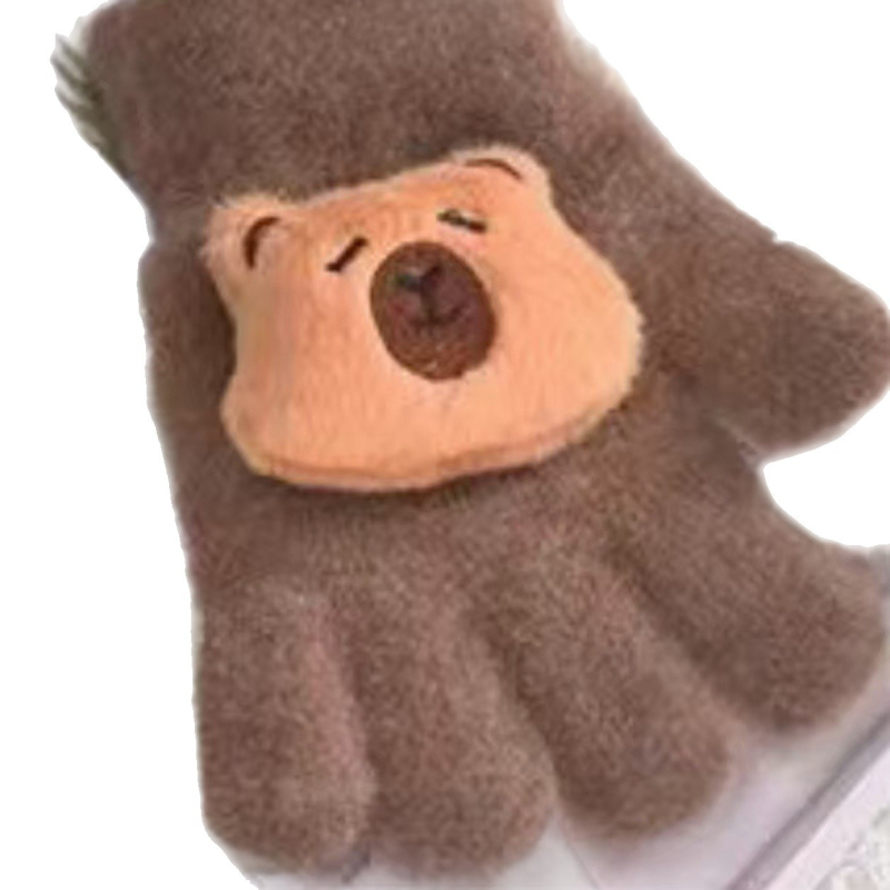 Mănuși tricotate pentru copii cu model desen animat, unisex, jacquard, mențin căldura, vârsta 4–10 ani, iarnă/toamnă 2024