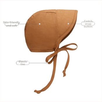 Dječja kapa za zaštitu od sunca s zaštitom za uši, kupolasti stil, prozračna mješavina lana i viskoze, kratka rubna rubnica, ljeto 2025