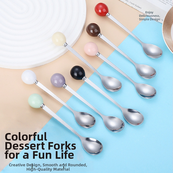 Κουτάλι από ανοξείδωτο ατσάλι με σχέδιο Cartoon Ball – μοντέρνο μινιμαλιστικό στυλ, καθρέφτης φινίρισμα, δυνατότητα εκτύπωσης λογότυπου