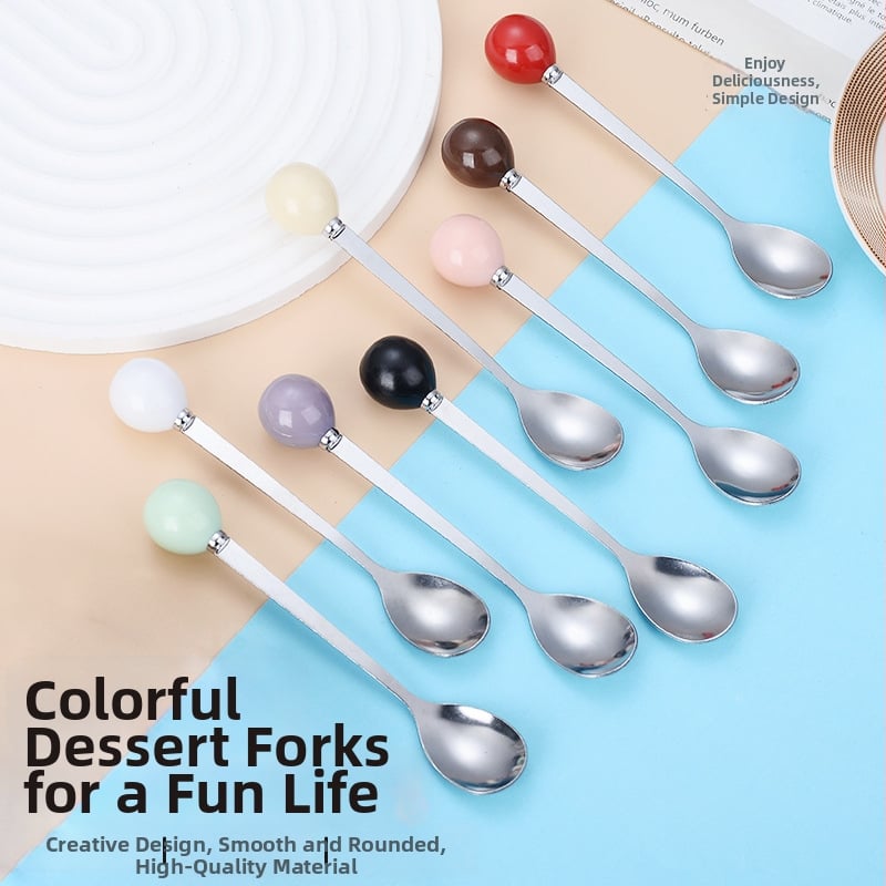 Κουτάλι από ανοξείδωτο ατσάλι με σχέδιο Cartoon Ball – μοντέρνο μινιμαλιστικό στυλ, καθρέφτης φινίρισμα, δυνατότητα εκτύπωσης λογότυπου