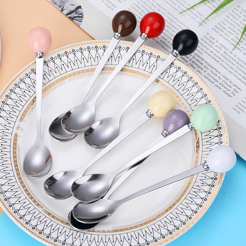 Κουτάλι από ανοξείδωτο ατσάλι με σχέδιο Cartoon Ball – μοντέρνο μινιμαλιστικό στυλ, καθρέφτης φινίρισμα, δυνατότητα εκτύπωσης λογότυπου