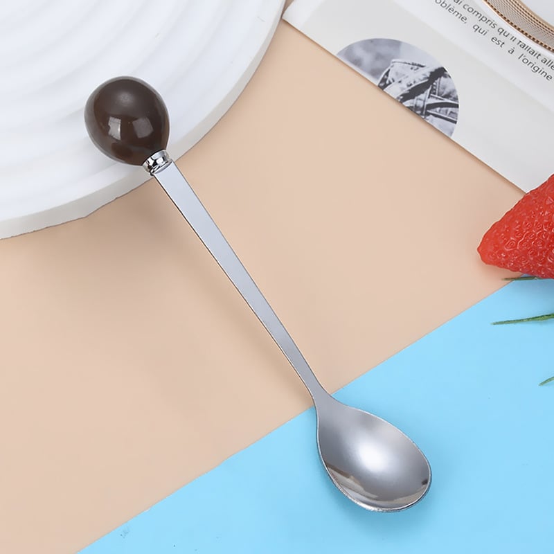 Κουτάλι από ανοξείδωτο ατσάλι με σχέδιο Cartoon Ball – μοντέρνο μινιμαλιστικό στυλ, καθρέφτης φινίρισμα, δυνατότητα εκτύπωσης λογότυπου