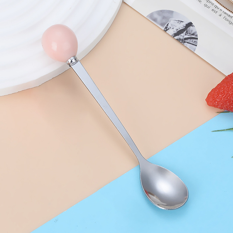 Κουτάλι από ανοξείδωτο ατσάλι με σχέδιο Cartoon Ball – μοντέρνο μινιμαλιστικό στυλ, καθρέφτης φινίρισμα, δυνατότητα εκτύπωσης λογότυπου