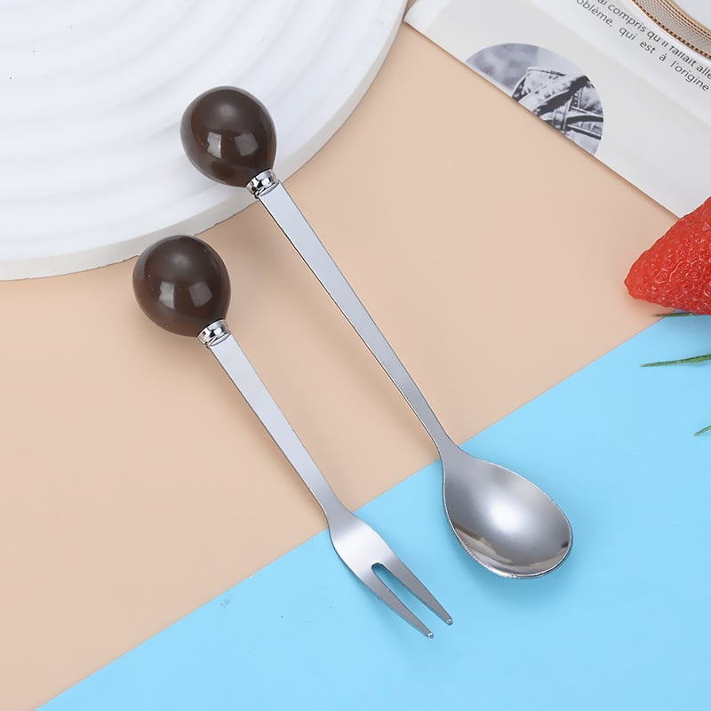 Κουτάλι από ανοξείδωτο ατσάλι με σχέδιο Cartoon Ball – μοντέρνο μινιμαλιστικό στυλ, καθρέφτης φινίρισμα, δυνατότητα εκτύπωσης λογότυπου
