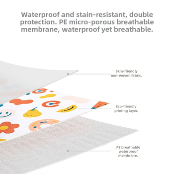 Vienkartinės rankovių apsaugos vaikams – audinys, dulkių apsauga, spausdintas logotipas, pakuotė 240 vnt