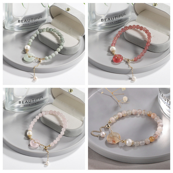 Badu kristalna narukvica — ženski korejski stil, perle od kristala: jahodasti kvarc, kunzit i jade, motiv životinjskog zodijaka, lansirana zimi 2021